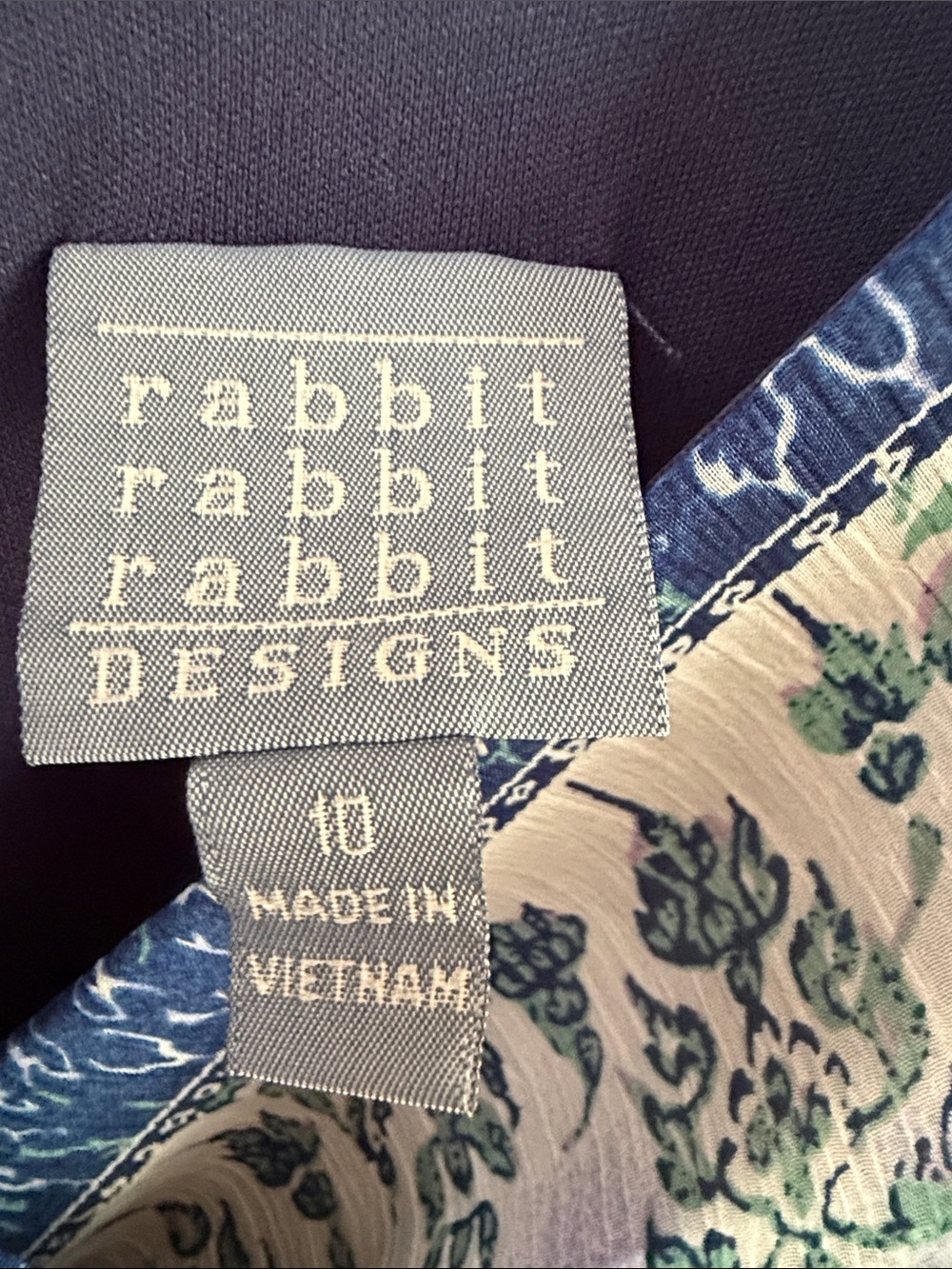 Rabbit Rabbit Rabbit Asymmetrical V-Neck Dress in Blue & Green - Picture 2 of 5